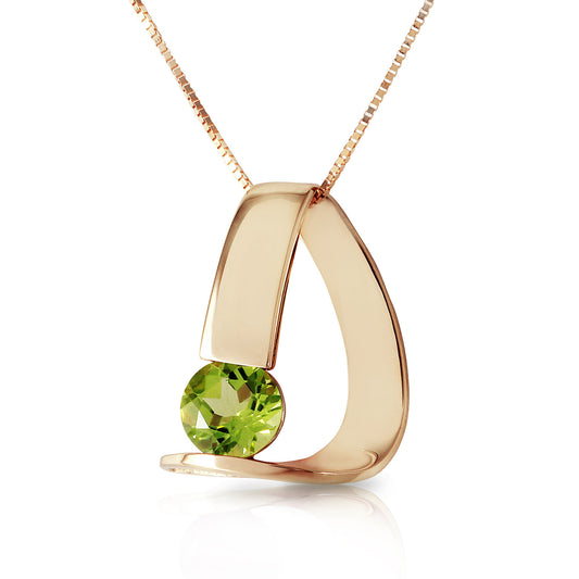 14k Solid Gold Zen Charm Peridot Necklace