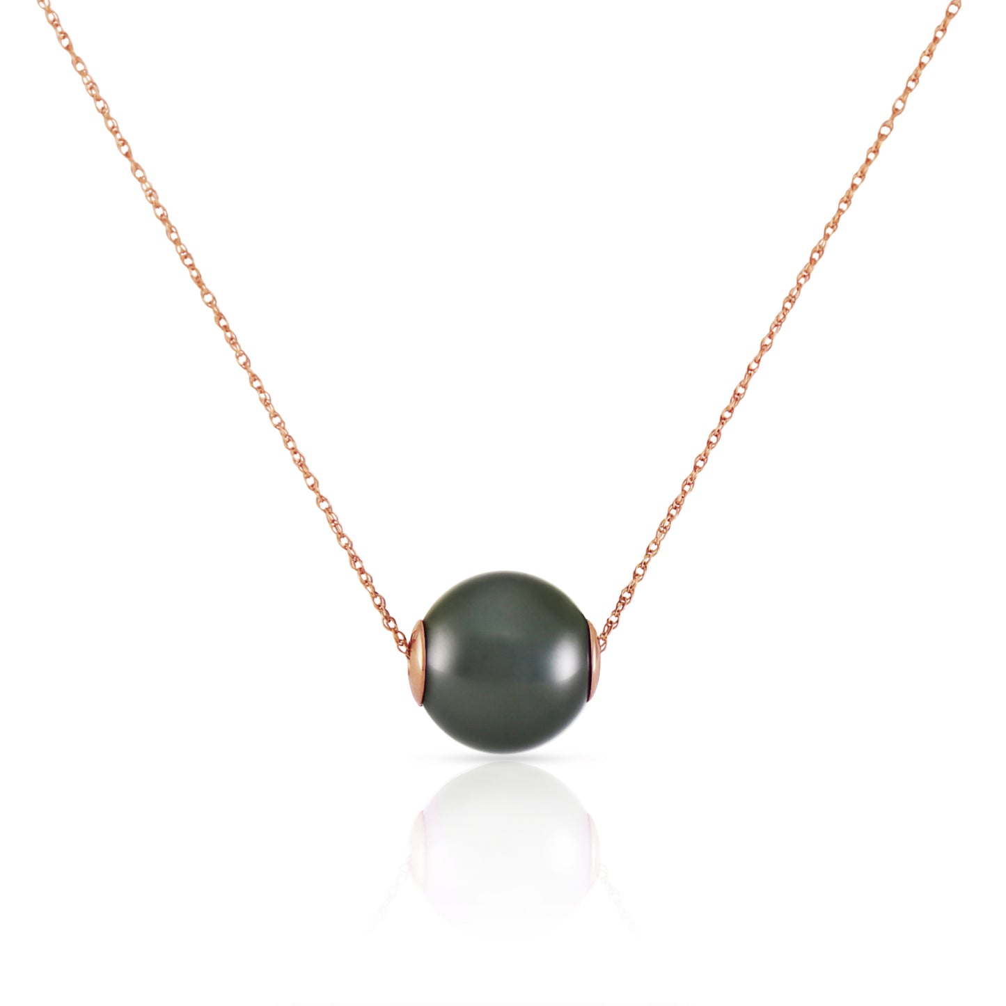 Enchanted Orbit Black Pearl Necklace