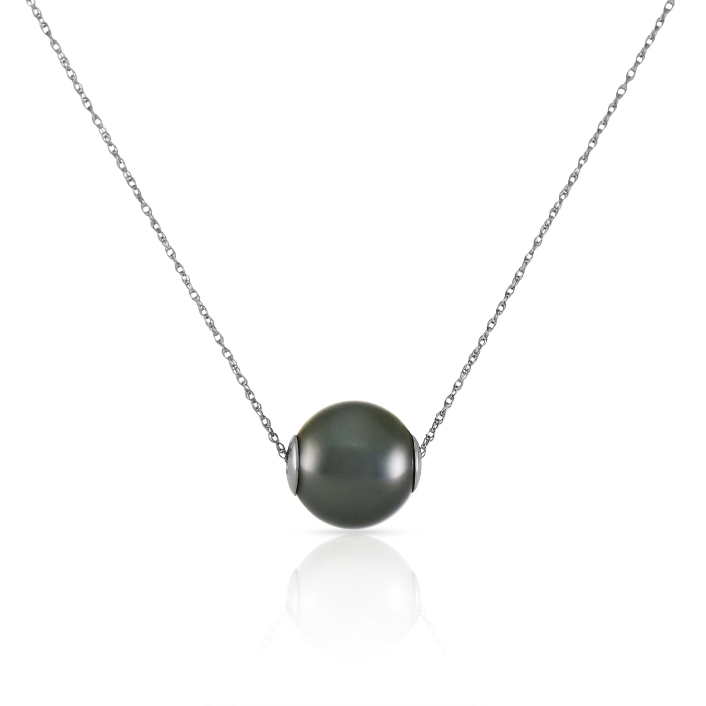 Enchanted Orbit Black Pearl Necklace