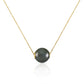 Enchanted Orbit Black Pearl Necklace