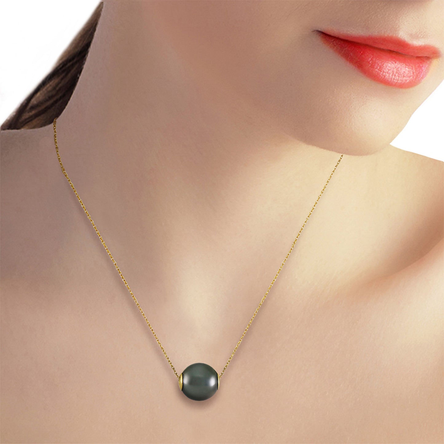 Enchanted Orbit Black Pearl Necklace