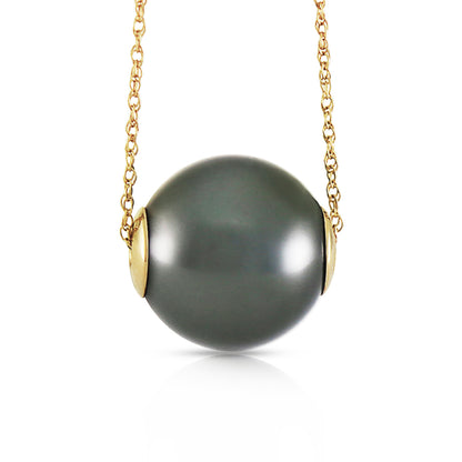 Enchanted Orbit Black Pearl Necklace