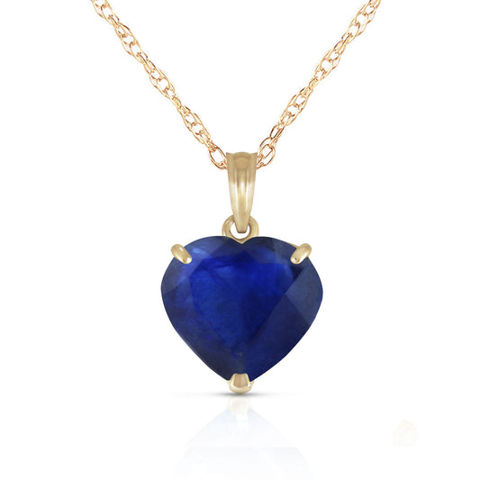 14k Solid Gold Necklace With Natural Heart Sapphire