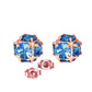 14k Solid Gold Radiant Orb Blue Topaz Earrings