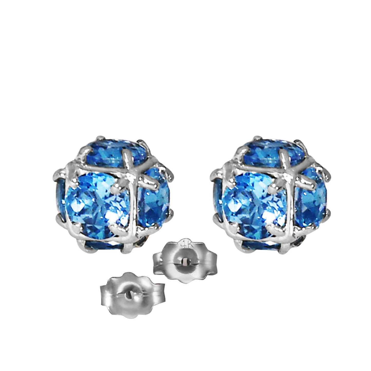 Radiant Orb Blue Topaz Earrings