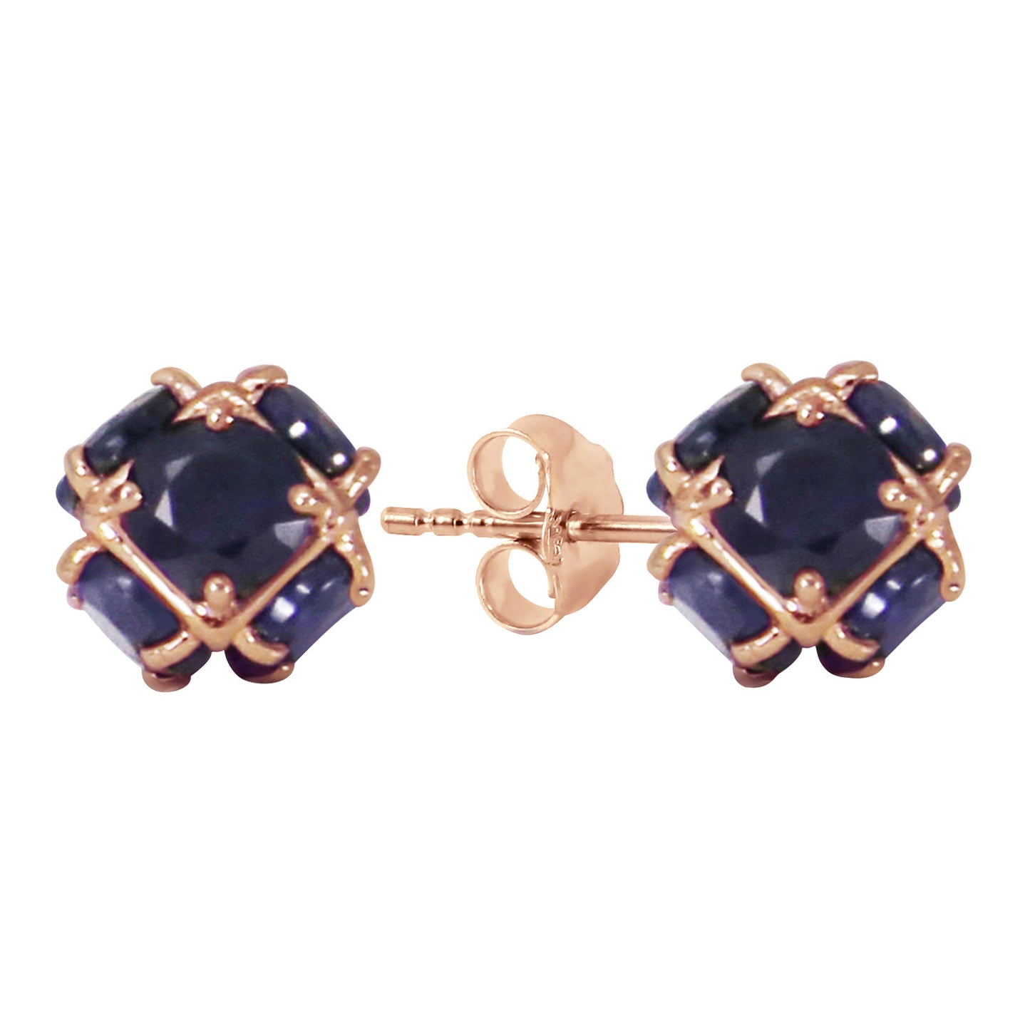 14k Solid Gold Radiant Orb Sapphire Earrings