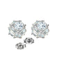 14K Solid Gold Stud Earrings w/ Natural Aquamarines