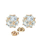 14k Solid Gold Radiant Orb Aquamarine Earrings