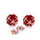 14k Solid Gold Radiant Orb Ruby Earrings