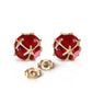 14k Solid Gold Radiant Orb Ruby Earrings