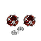 14k Solid Gold Radiant Orb Garnet Earrings