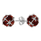 14k Solid Gold Radiant Orb Garnet Earrings