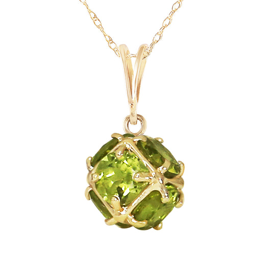 14K Solid Gold Necklace w/ Natural Peridots