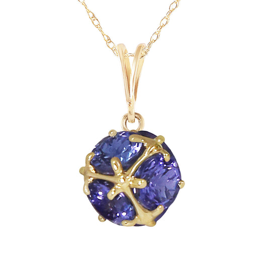 14K Solid Gold Necklace w/ Natural Tanzanites
