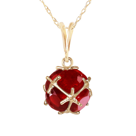 14K Solid Gold Necklace w/ Natural Rubies