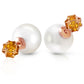 Dual Delight Pearl And Citrine Stud Earrings