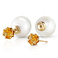 Dual Delight Pearl And Citrine Stud Earrings