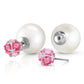 Dual Delight Pearl And Pink Topaz Stud Earrings