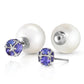 Dual Delight Pearl And Tanzanite Stud Earrings