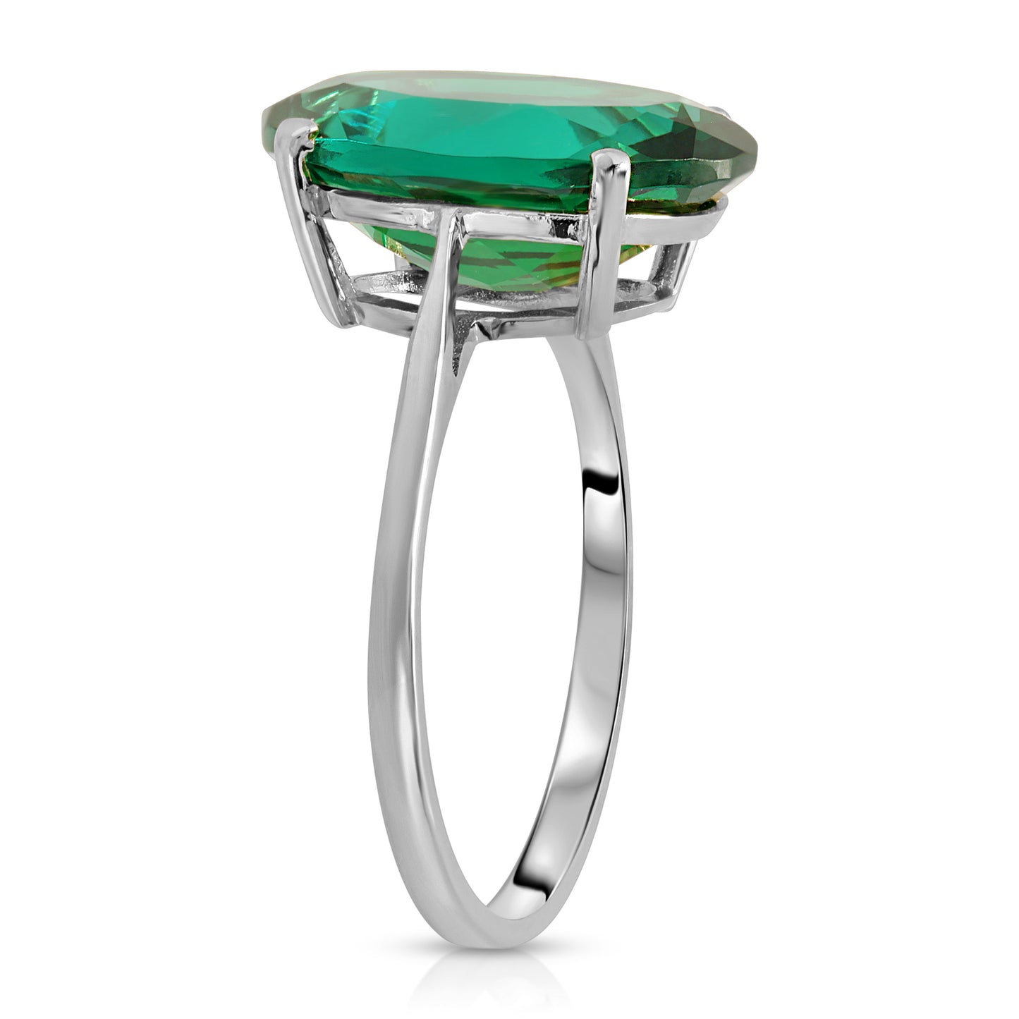 4.50 Carats 14K Solid Gold Brilliant Oval Cut Emerald Solitaire Ring