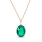 14K Solid Gold Necklace With Oval Shape 4.5 ctw Emerald