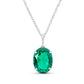 14K Solid Gold Necklace With Oval Shape 4.5 ctw Emerald