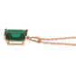 14K Solid Gold Necklace With Octagon Shape 4.5 Carat Emerald