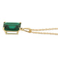 14K Solid Gold Necklace With Octagon Shape 4.5 Carat Emerald