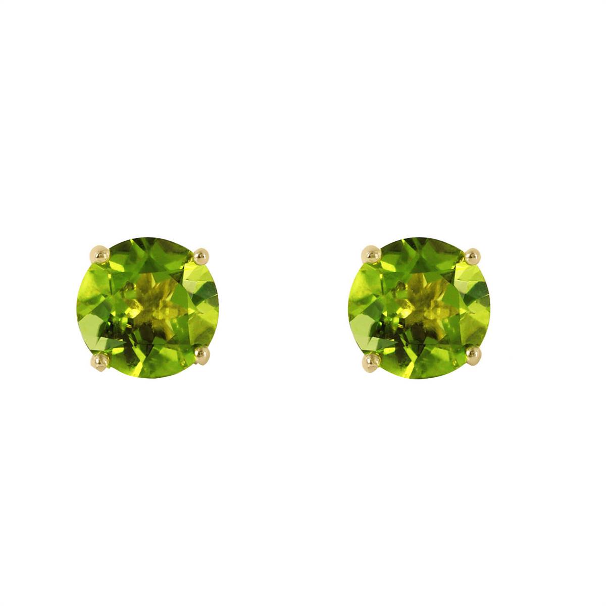 0.95 Carat 14K Solid Yellow Gold Fire And Determination Peridot Earrings
